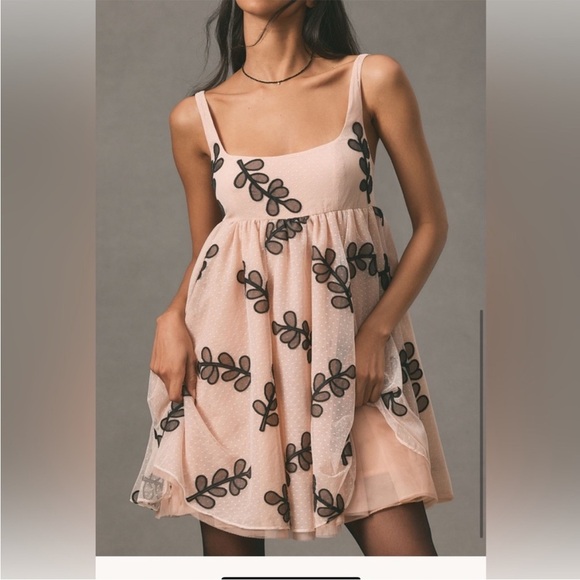 Anthropologie Square Neck Tulle Babydoll Dress - Picture 1 of 6